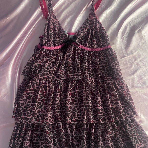 PINK Victoria's Vintage Secret Leopard Print Mini Dress - Picture 1 of 2